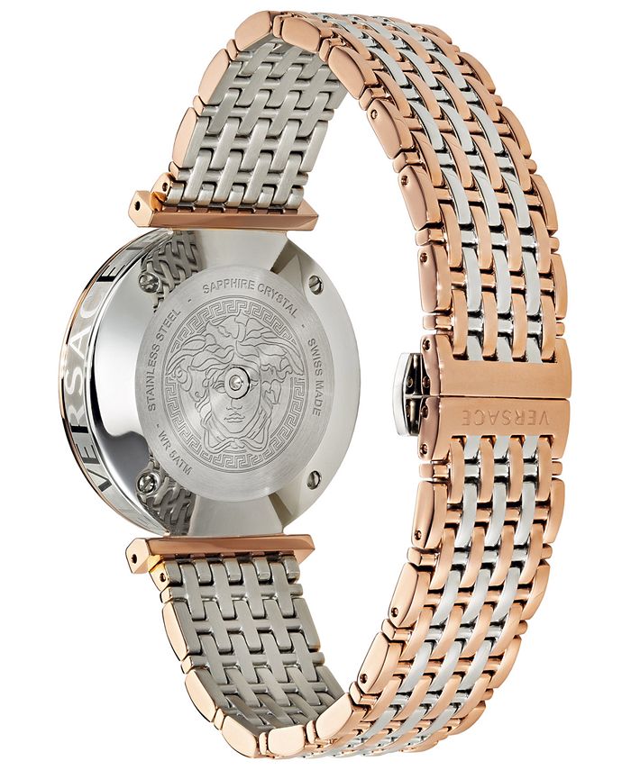 Versace Women's Swiss VTwist TwoTone Stainless Steel Bracelet Watch
