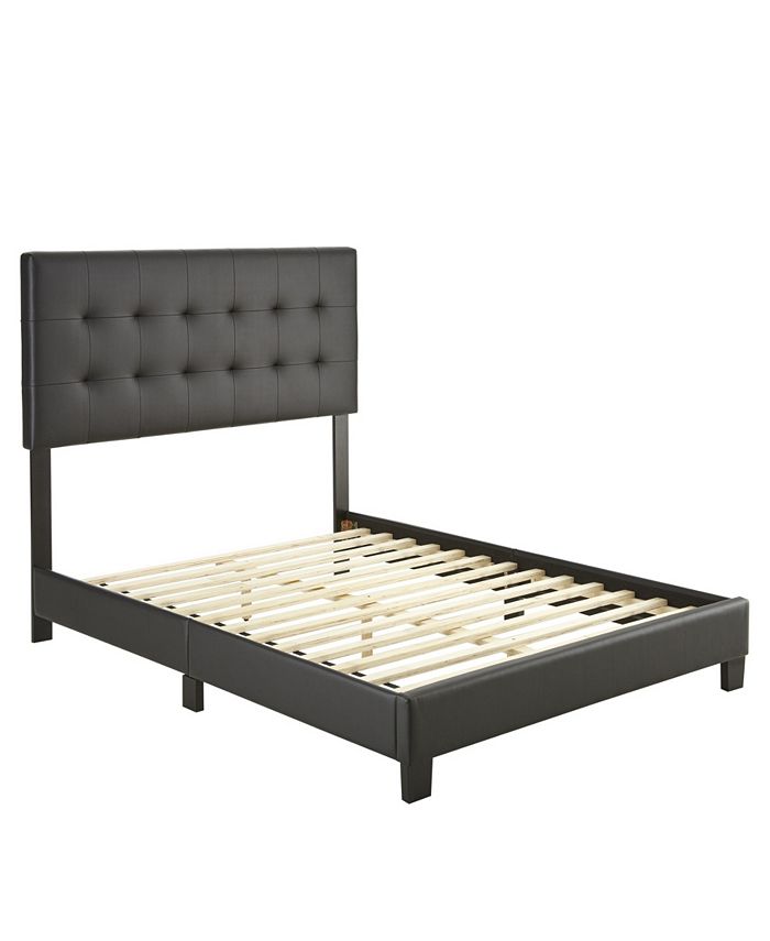 Ultima Hudson Full Faux Leather Upholstered Platform Bed Frame with ...