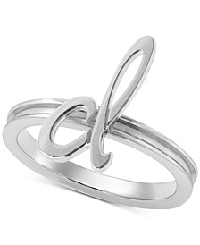 Autograph Letter Ring in Sterling Silver