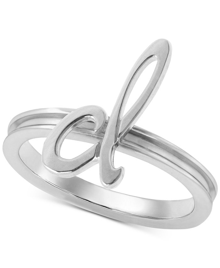 Alex Woo Autograph Letter Ring in Sterling Silver - Macy's