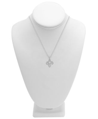 Diamond Fleur-de-Lis 18" Pendant Necklace (1/10 ct. t.w.) in Sterling Silver