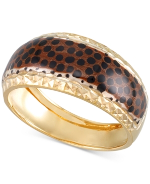 image of Leopard Print Statement Ring in 18k Gold-Plated Sterling Silver