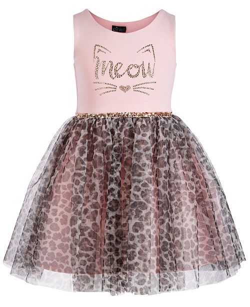 Pink Violet Little Girls Meow Leopard Print Dress Reviews Kids