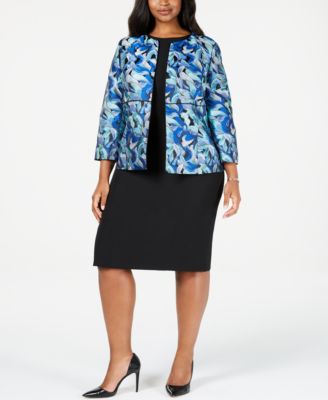 macys plus size business suits