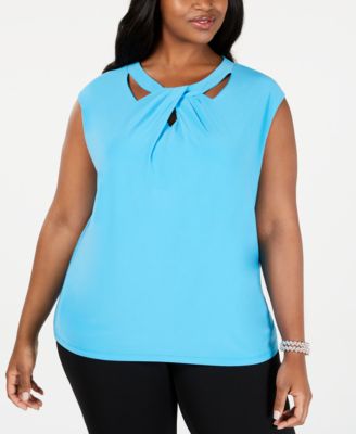 Kasper - Plus Size Crisscross Blouse
