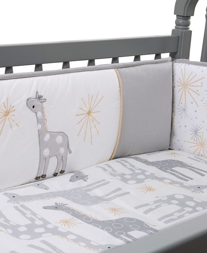 Exclusive Lambs & Ivy Signature Gray Linen With White Trim 4-Sided Crib