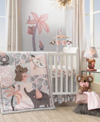 Lambs Ivy Calypso, Elephant and Monkey Nursery 4-Piece Baby Crib