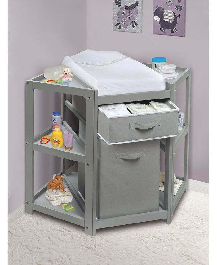 Badger Basket Diaper Corner Baby Changing Table with Hamper and Basket OVERMAX Macy's