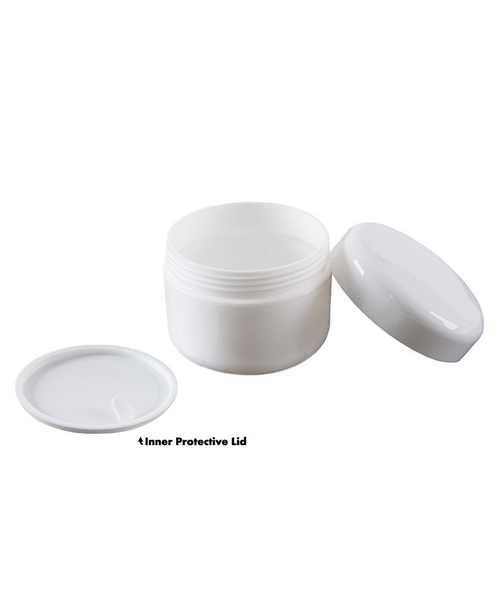 Trademark Global 2 Ounce Plastic Jar Containers, 24 Pack of Storage Jars with Inner and Outer