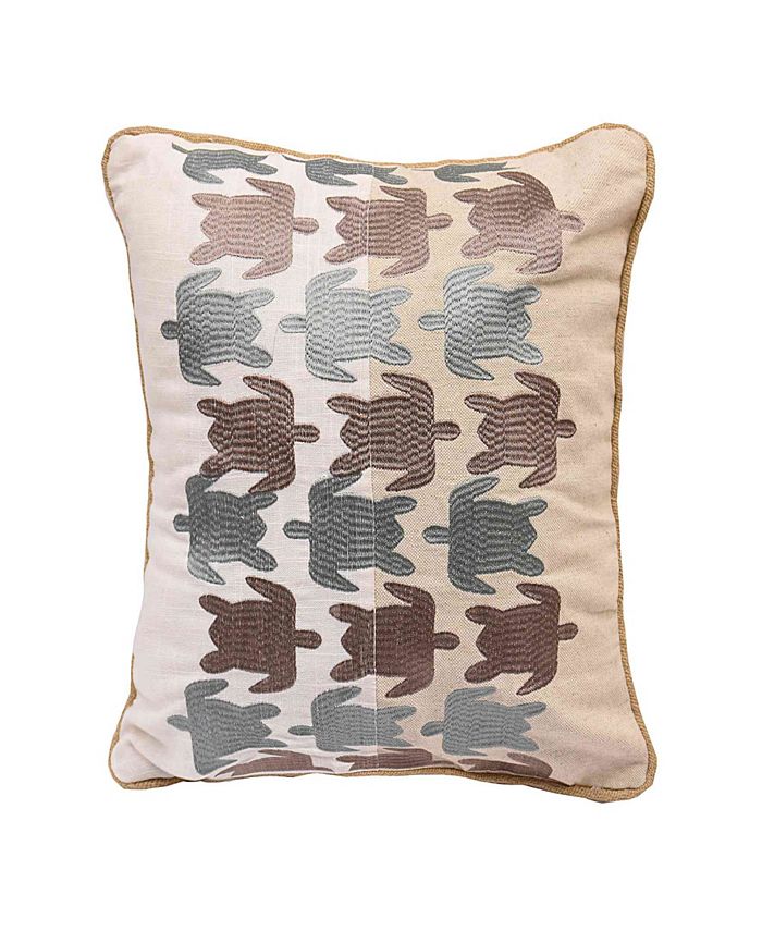 HiEnd Accents - Turtle embroidered linen pillow