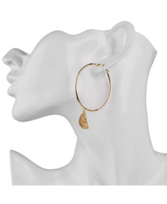 Cubic Zirconia Lemon Hoop Earring