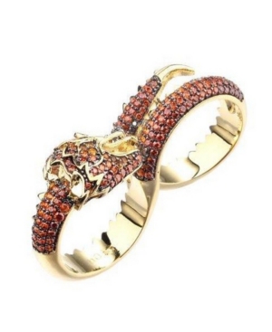 NOIR CUBIC ZIRCONIA DRAGON STATEMENT RING