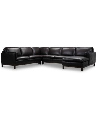 CLOSEOUT! Virton 136" 4-Pc. Leather Chaise Sectional Sofa, Created for Macy's