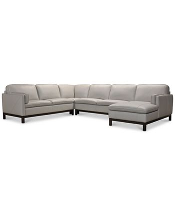 Furniture - Virton 136" 4-Pc. Leather Chaise Sectional Sofa, Created for Macy's