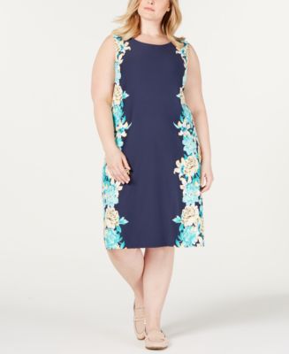 Charter Club Plus Size Printed Shift Dress, Created for Macy's - Macy's