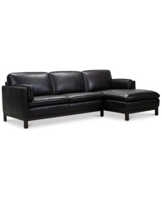 CLOSEOUT! Virton 2-Pc. Leather Chaise Sectional Sofa, Created for Macy's