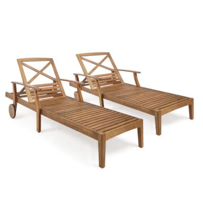 Noble House - Perla Outdoor Chaise Lounge (Set of 2)