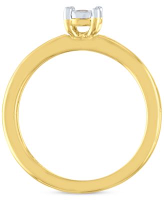 Diamond Bridal Set (1/10 ct. t.w.) in 14k Gold Over Sterling Silver