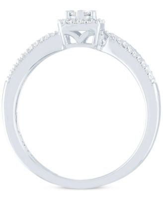 Diamond Cluster Promise Ring (1/6 ct. t.w.) in Sterling Silver