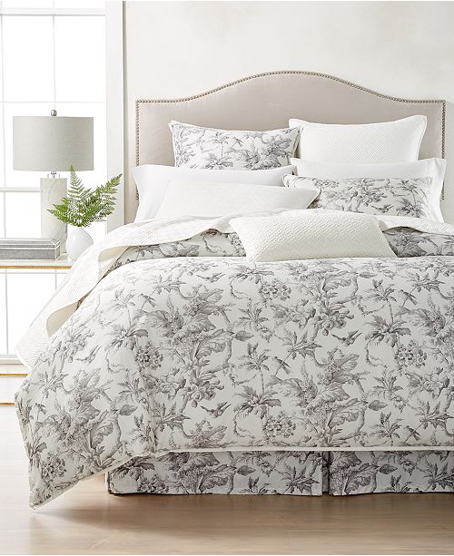 Classic Botanical Toile Cotton Full Queen Duvet Cover Created For