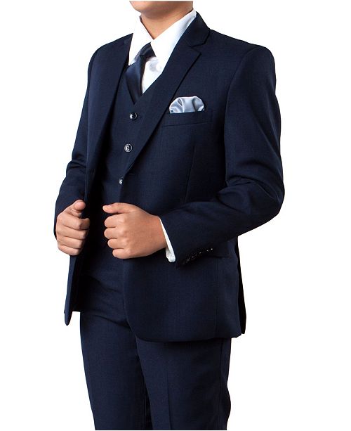 Tazio Husky Boys Solid 2 Button Front Closure Boys Suit, 5 Piece