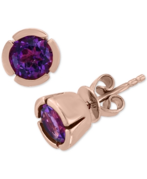 image of Effy Amethyst Stud Earrings (1-1/2 ct. t.w.) in 14k Rose Gold