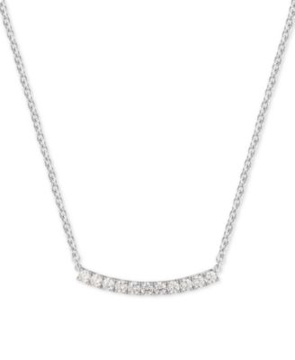 sterling silver cz bar necklace