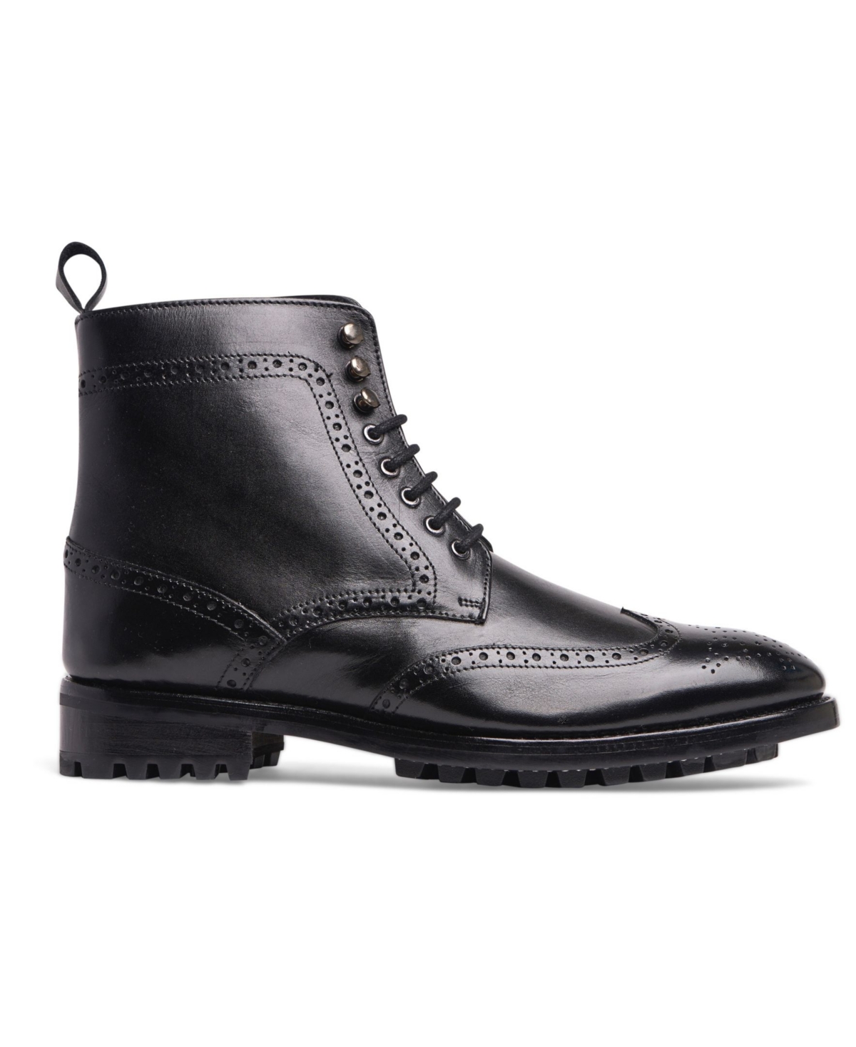 Anthony Veer Men's Grant Wingtip Leather Dress Boot In Black