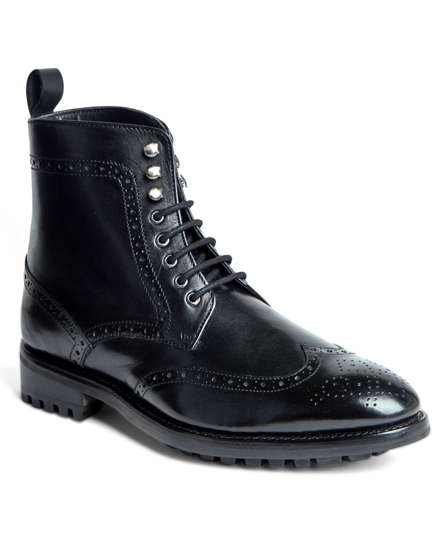 Мужские ботинки Anthony Veer Grant Wingtip Leather Dress Boot, цвет: Чёрный — фото 5