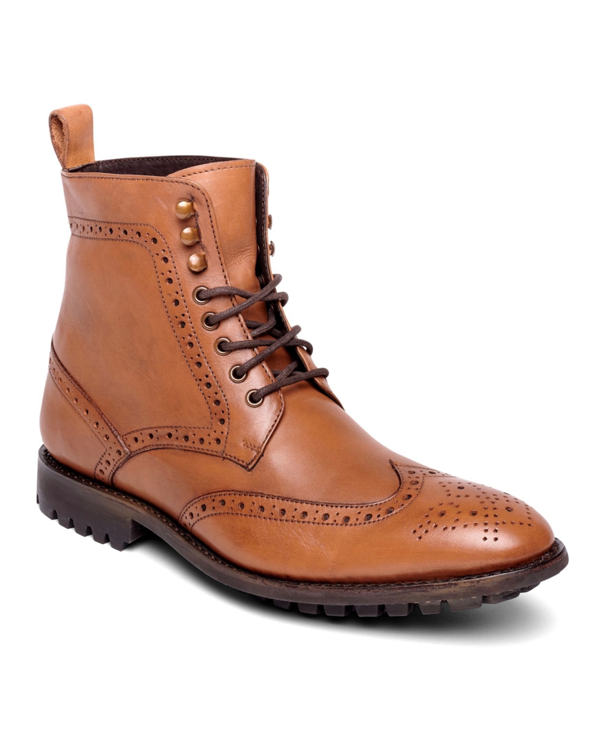 Men's Grant Wingtip Leather Dress Boot - Medium Bro