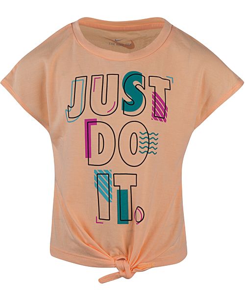 Nike Toddler Girls Just Do It Logo Tie Front T Shirt Reviews Shirts Tops Kids Macy S