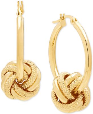 Italian Gold Love Knot Drop Earrings in 14k Gold - Macy's
