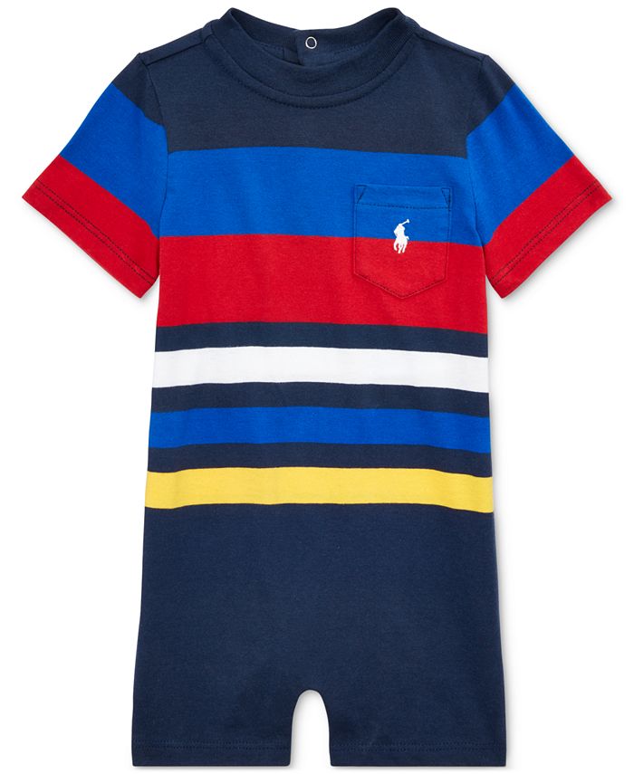 Polo Ralph Lauren Baby Boys Striped Cotton Shortall Macy's