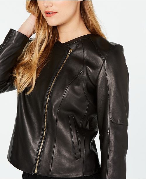 Cole Haan Asymmetrical Leather Moto Jacket & Reviews