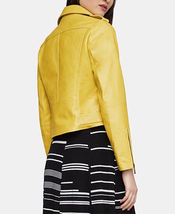Bcbg yellow leather top jacket