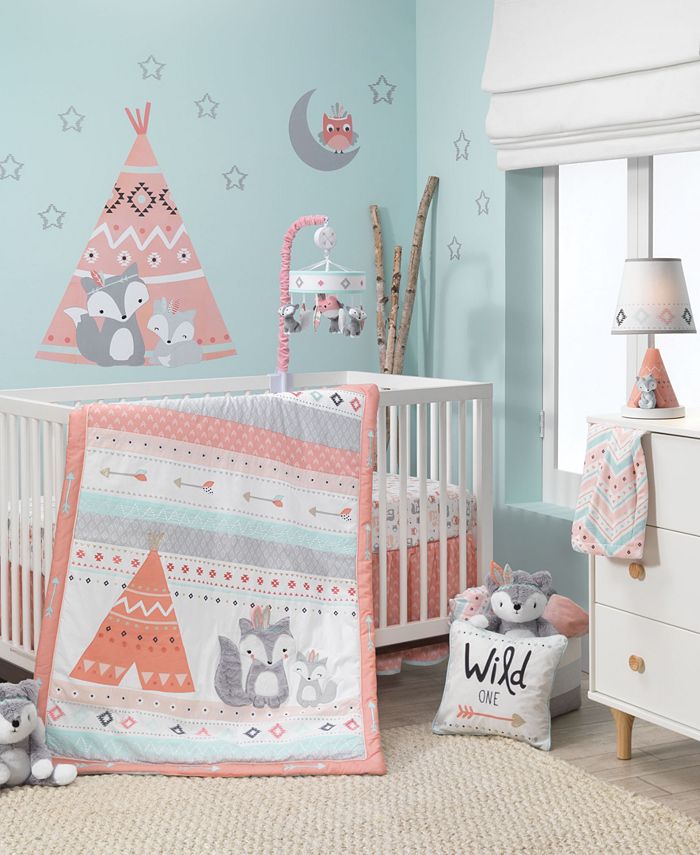 Lambs & Ivy Little Spirit Southwest Fox and Owl Musical Baby Crib