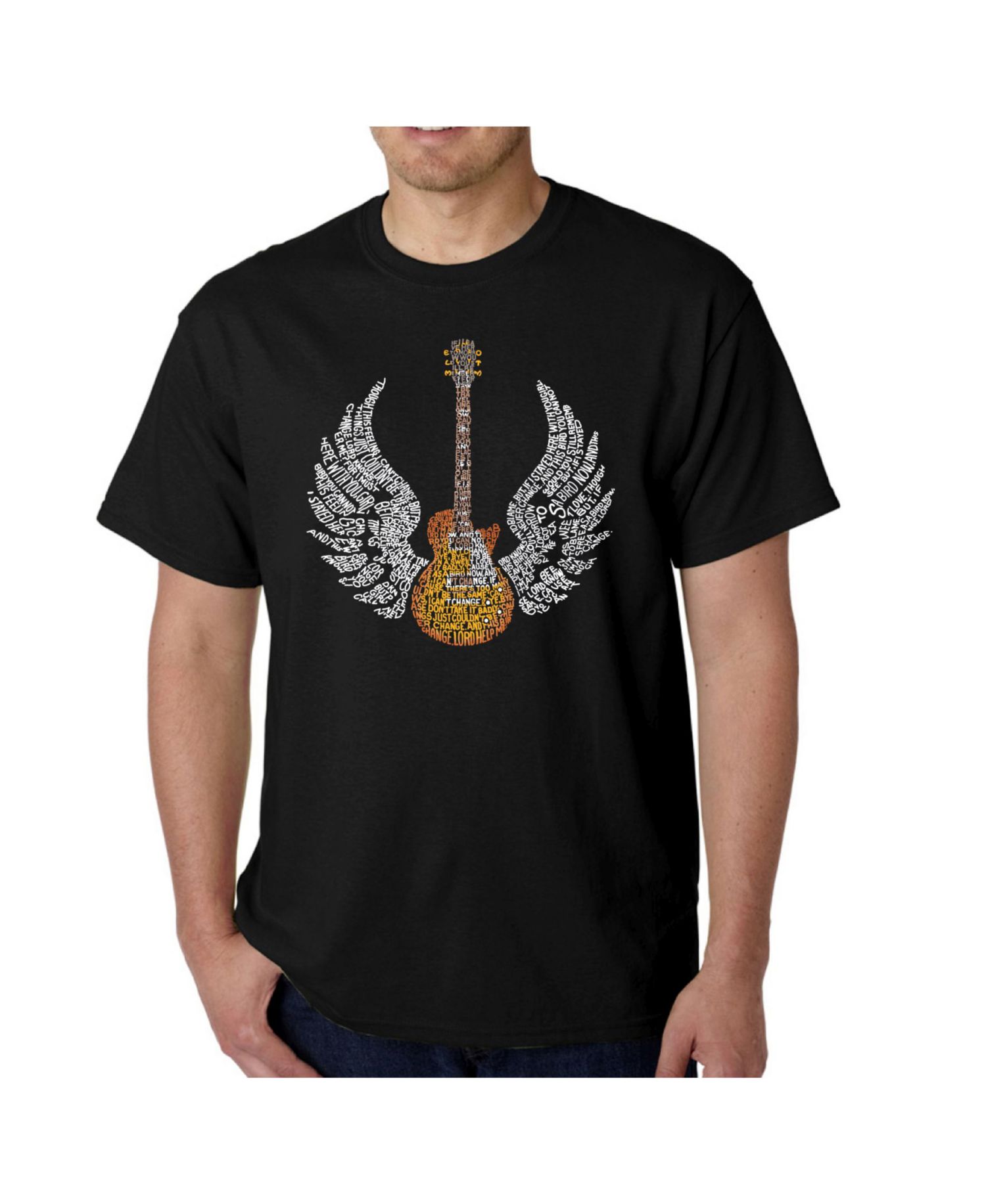 Mens Word Art T-Shirt - Lyrics to Freebird