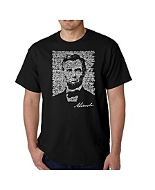 Mens Word Art T-Shirt - Abraham Lincoln