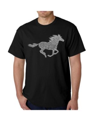 LA Pop Art Mens Big and Tall Word Art T-Shirt - Mustang