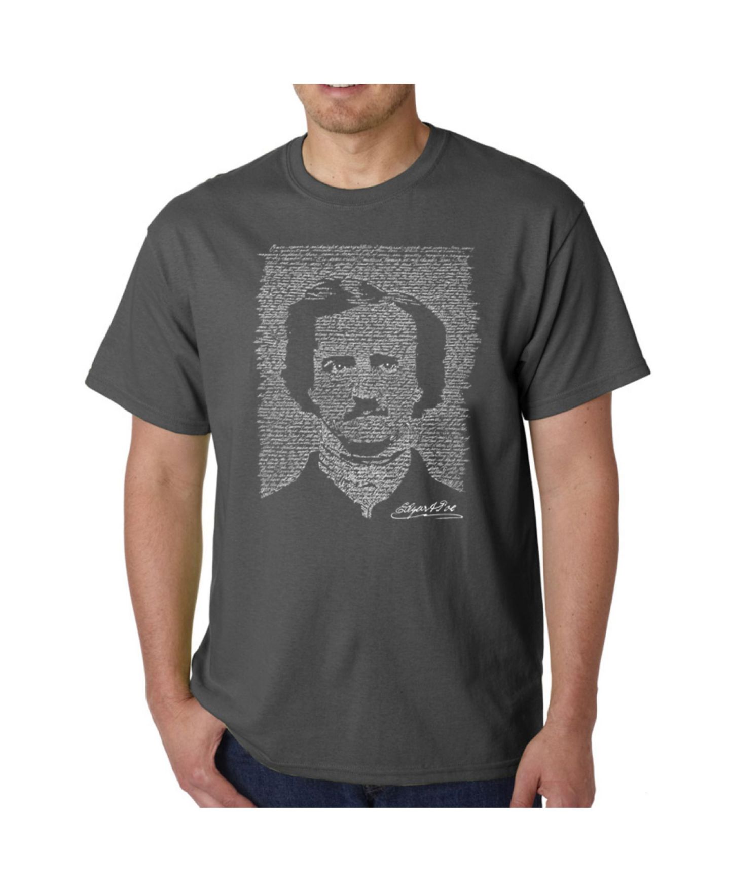 Мужская футболка LA Pop Art Word Art - Edgar Allen Poe - The Raven, цвет: Чёрный — фото 3