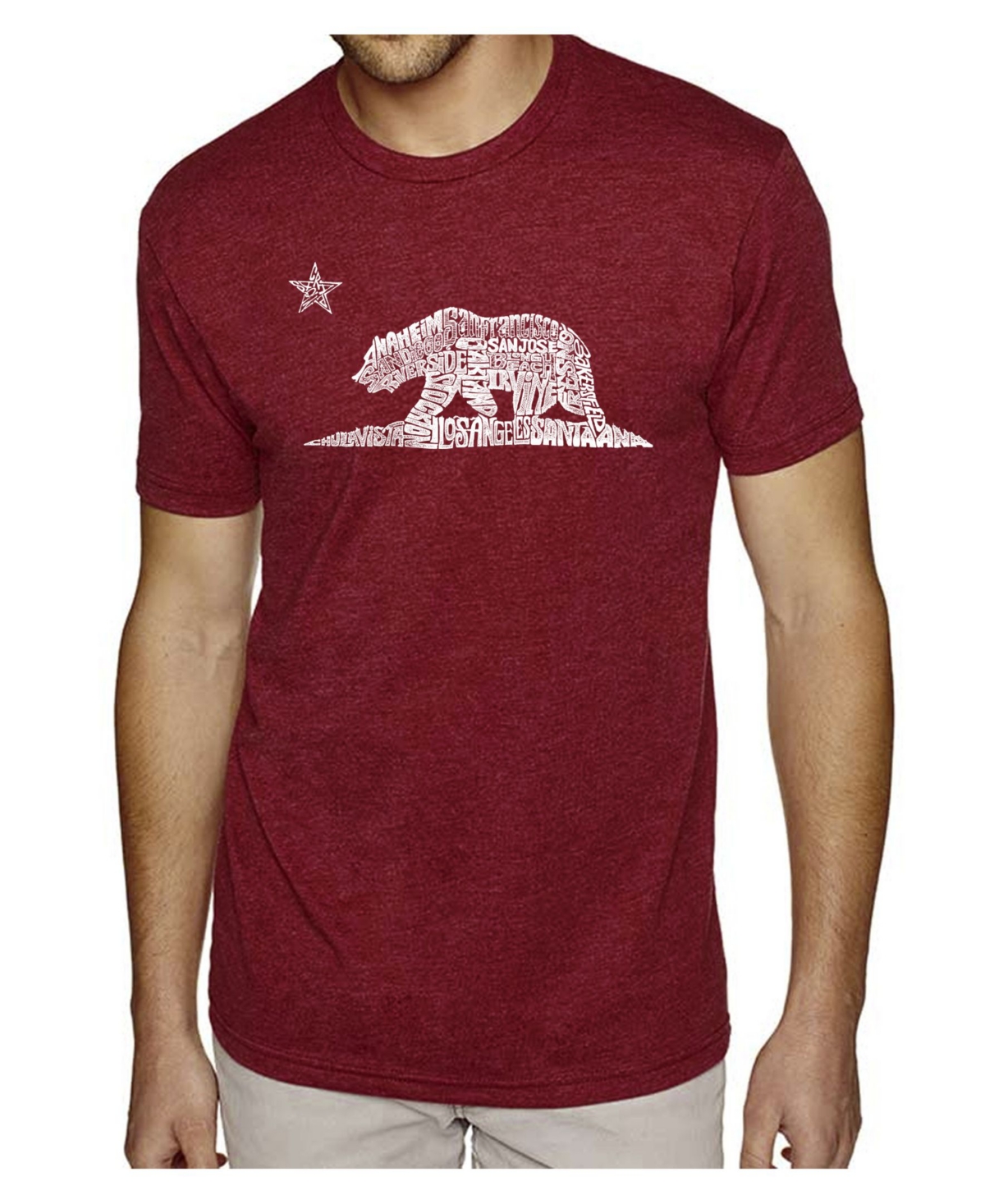 La Pop Art Mens Premium Blend Word Art T-Shirt - California Bear