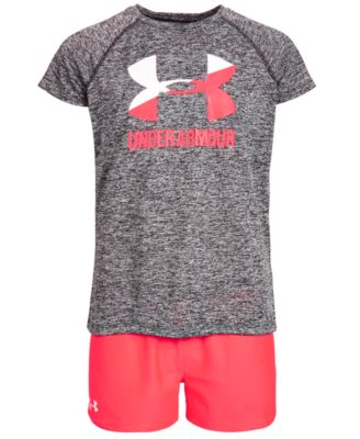 Under Armour Big Girls Logo-Print T-Shirt & Play Up Shorts Separates 