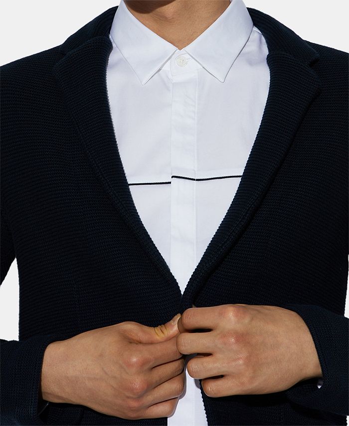 AX Armani Exchange Men's SlimFit Navy Knit Blazer Macy's