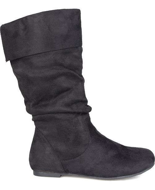 journee collection women's shelley 3 slouch mid calf microsuede boot