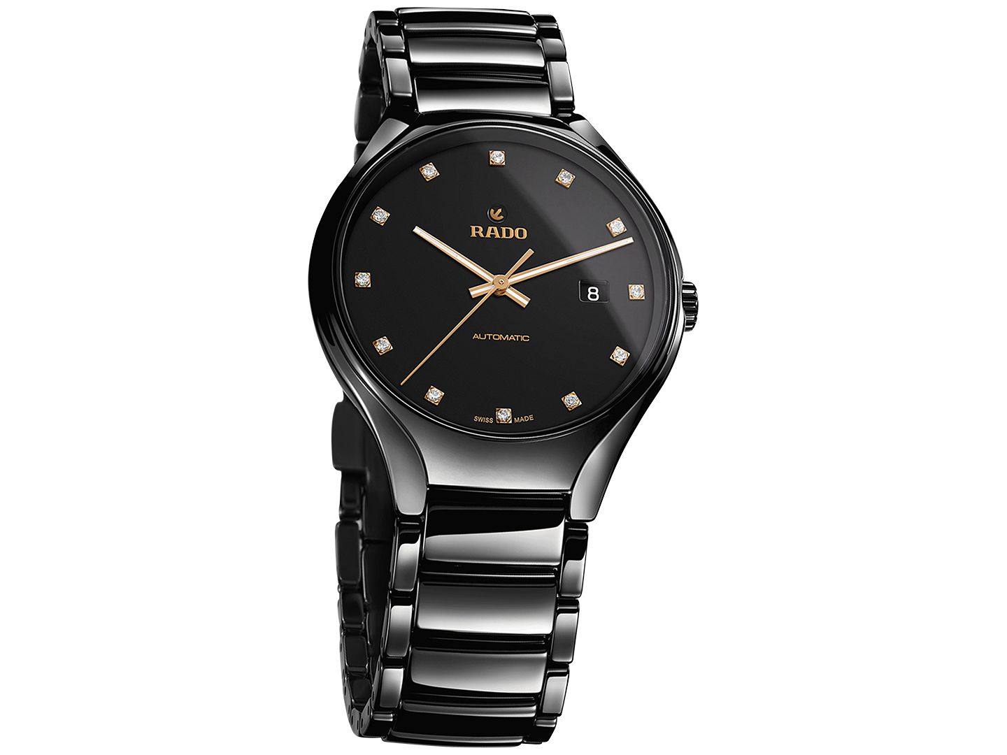 Швейцарские автоматические часы Rado True унисекс, керамический браслет, бриллианты, 40 мм — фото 8