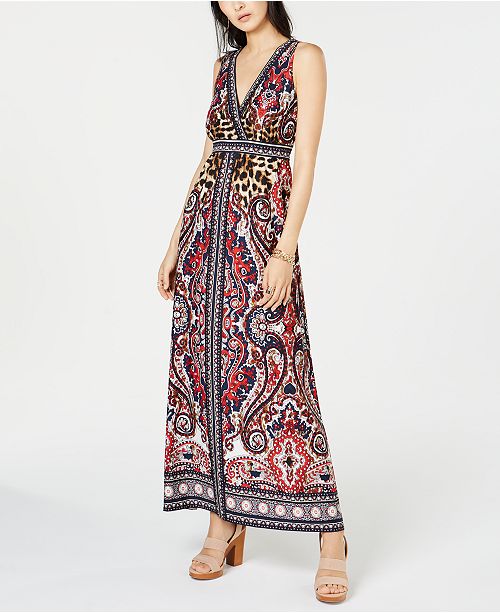 Inc Petite Mixed Print Maxi Dress Created For Macy S
