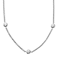 Sterling Silver Necklace, White Round-Cut Cubic Zirconia 7-Station Necklace (3-1/6 ct. t.w.) 