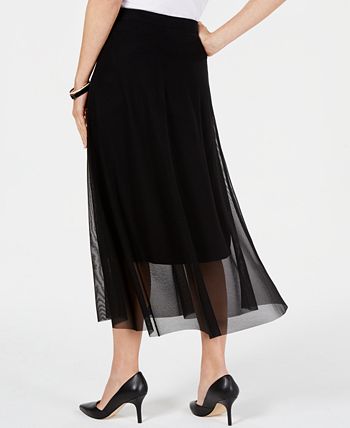 Alfani Women's Satin A-Line Midi Skirt, Created for Macy's - Macy's