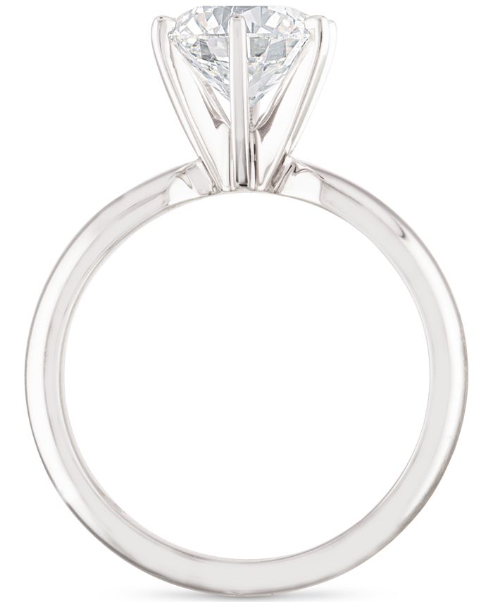 Macy's - Certified Diamond Solitaire Engagement Ring (2 ct. t.w.) in 14k White Gold