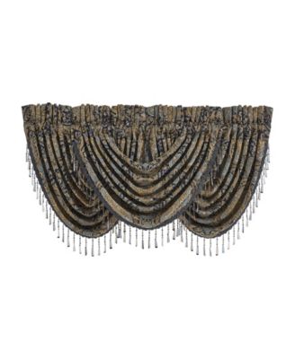 J Queen New York - Palmer Teal Waterfall Valance
